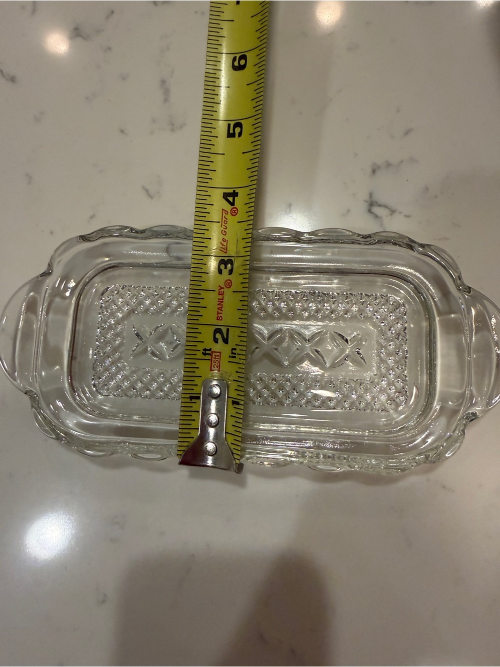 Clear Pressed Glass Relish Tray Celery Dish Scalloped Edge Serving Tray 9” VTG - Picture 8 of 9